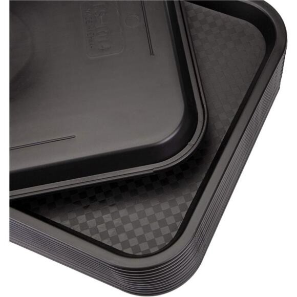 12 Pack Plastic Serving Trays Fast Food Trays Cafeteria Kitchen Party Black - Picture 4 of 8